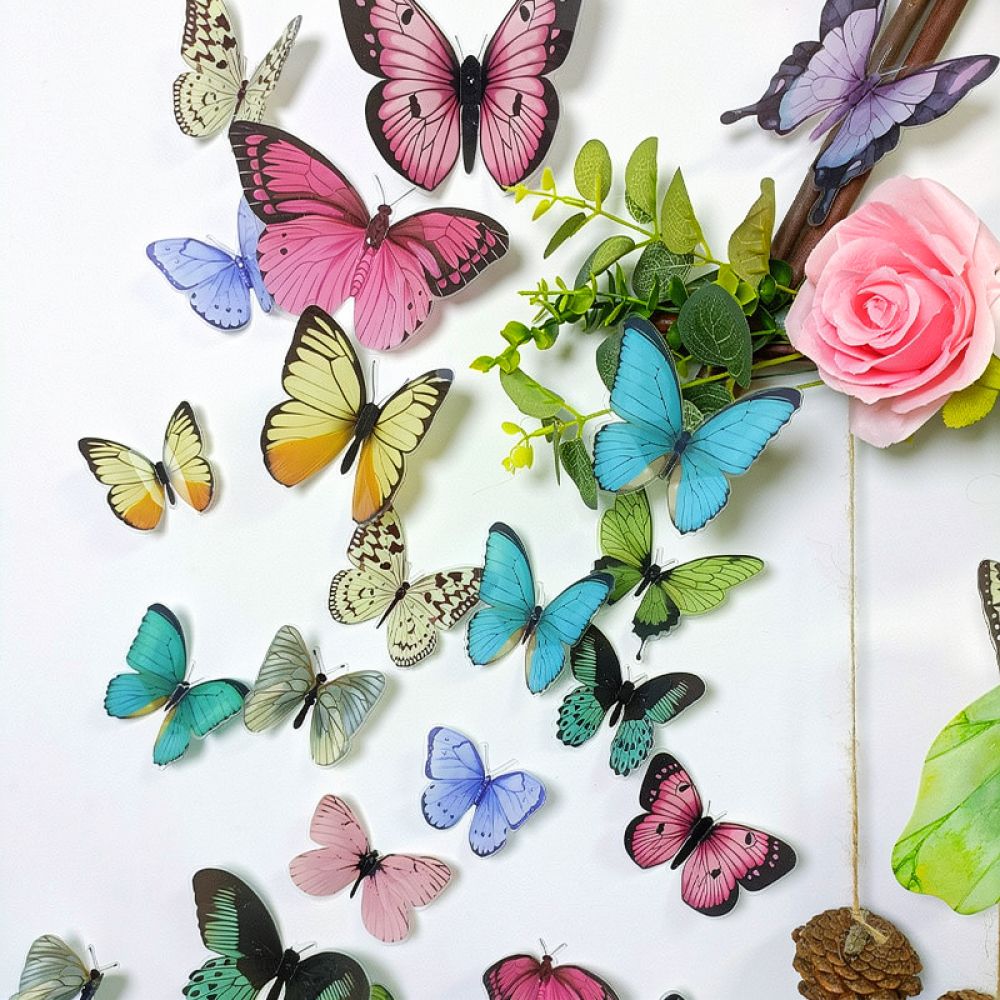 人工蝶のPVC製ウォールデカール。カラフルでリアルなデザイン - Art And Craft For Nursery のレビューと価格