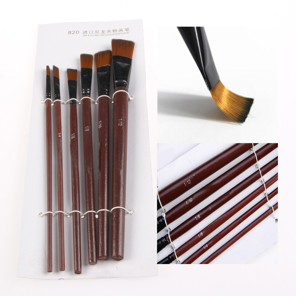 アーティスト用品水彩セット用6個ナイロンアクリルオイルペイン - Gouache Paint Set のレビューと価格
