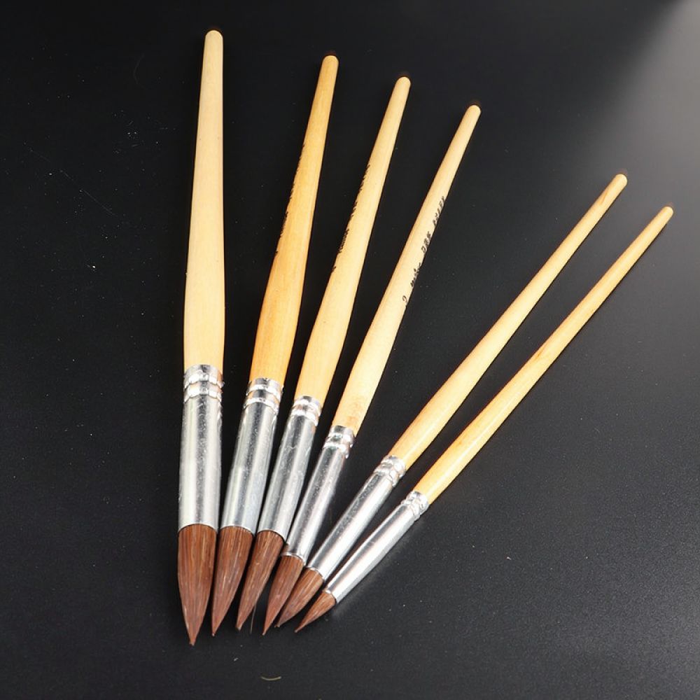 細い毛先を持つ、オオカミの毛を使用した水彩・グワッシュ用筆セ - Gouache Paint Set のレビューと価格