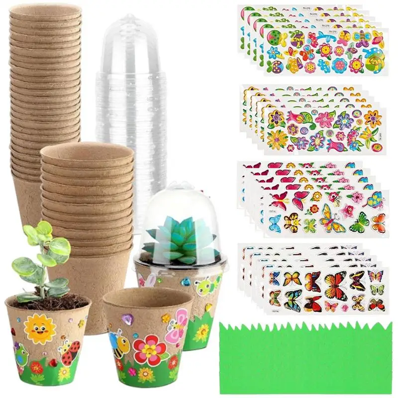 DIYペーパーフラワーポットクラフトキット、ドームカバー付き - Art And Craft For Nursery のレビューと価格