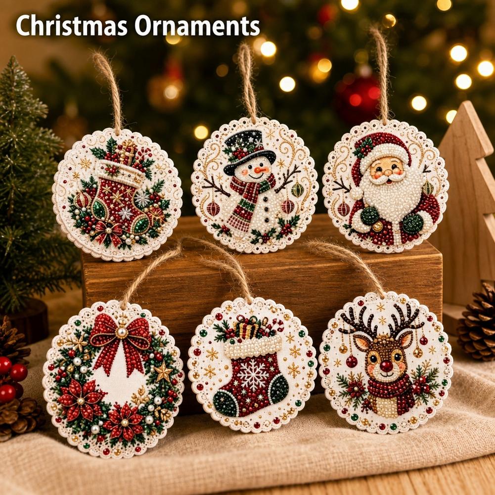 クリスマスオーナメント6点セット、ダイヤモンドペイントキット - Art Craft Kit のレビューと価格