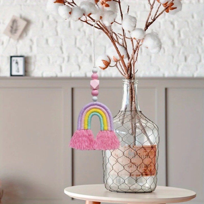 虹色の風鈴 ミニチュア織り飾り ホームアート装飾 吊り下げ工 - Art And Craft For Nursery のレビューと価格