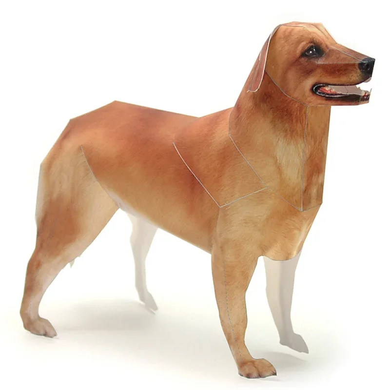 ゴールデンレトリバー犬紙モデルリアルな動物ミニ折り紙アートか - Art Craft Cardboard のレビューと価格